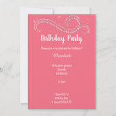 ELEGANT PINK DIAMOND MARBLE BIRTHDAY PARTY KAART (Voorkant)