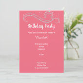 ELEGANT PINK DIAMOND MARBLE BIRTHDAY PARTY KAART (Staand voorkant)