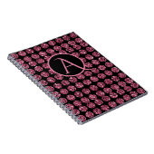 Elegant Pink Diamond Pareltjes Sparkle Monogram In Notitieboek (Rechterzijde)