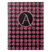 Elegant Pink Diamond Pareltjes Sparkle Monogram In Notitieboek (Voorkant)