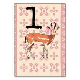 Elegant Pink Doe-patterned Christmas Kaart