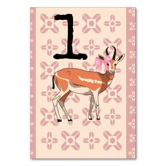Elegant Pink Doe-patterned Christmas Kaart (Voorkant)