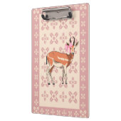 Elegant Pink Doe-patterned Christmas Klembord (Links)