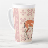 Elegant Pink Doe-patterned Christmas  Latte Mok (Linkerhoek)