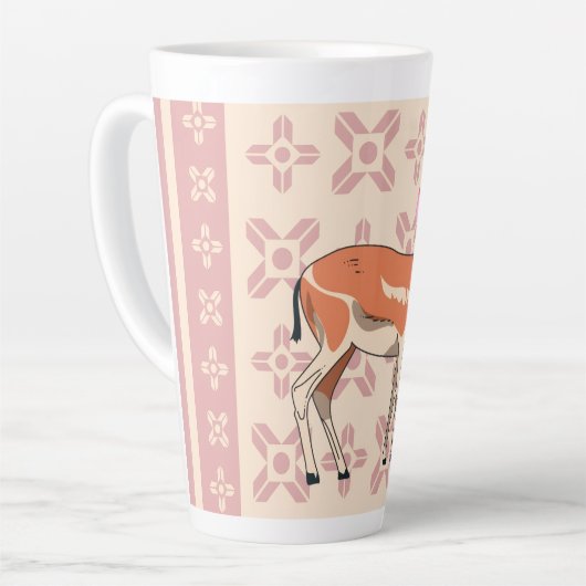 Elegant Pink Doe-patterned Christmas Latte Mok (Linkerhoek)