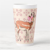 Elegant Pink Doe-patterned Christmas Latte Mok (Voorkant)