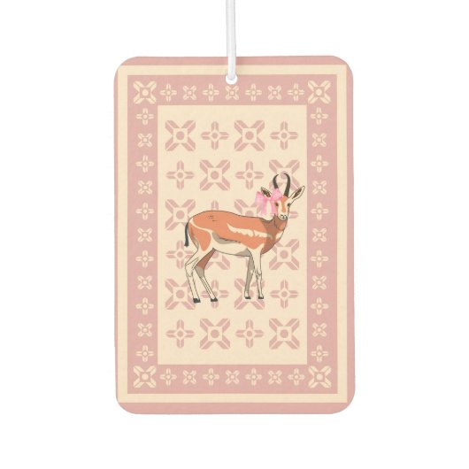 Elegant Pink Doe-patterned Christmas  Luchtverfrisser (Voorkant)