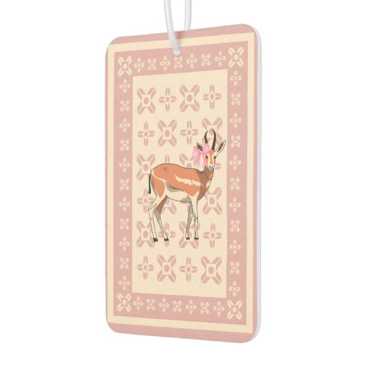 Elegant Pink Doe-patterned Christmas  Luchtverfrisser (Links)