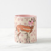 Elegant Pink Doe-patterned Christmas Mok (Midden)