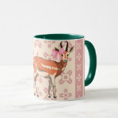 Elegant Pink Doe-patterned Christmas Mok (Voorkant rechts)