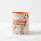 Elegant Pink Doe-patterned Christmas Mok (Midden)