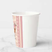 Elegant Pink Doe-patterned Christmas  Papieren Bekers (Links)