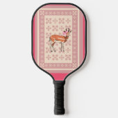 Elegant Pink Doe-patterned Christmas  Pickleball Paddle (Voorkant)