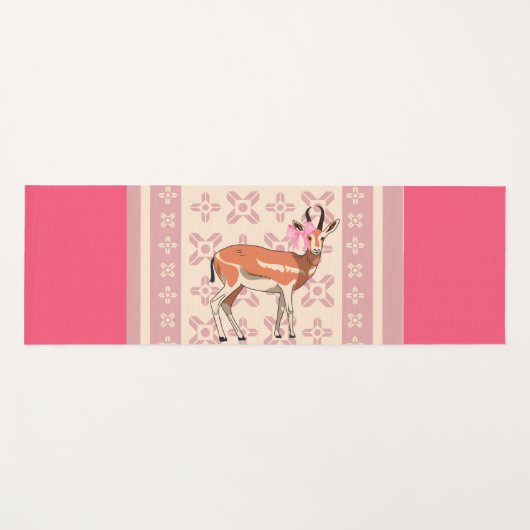 Elegant Pink Doe-patterned Christmas  Yogamat (Voorkant (horizontaal))