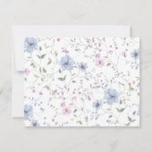 Elegant Pink & Dusty Blue Floral Wedding  Save The Date (Achterkant)