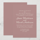 Elegant Pink Dusty Roos Cream Wedding Invitation Kaart (Voorkant / Achterkant)