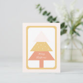 Elegant Pink Earthy Tones Merry kerstboom Briefkaart (Staand voorkant)