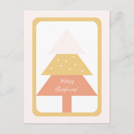 Elegant Pink Earthy Tones Merry kerstboom Briefkaart