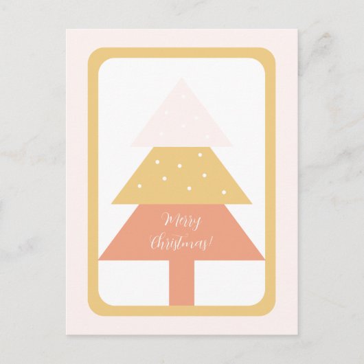 Elegant Pink Earthy Tones Merry kerstboom Briefkaart (Voorkant)