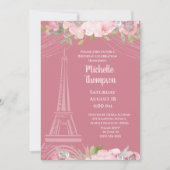 Elegant Pink Eiffel Tower Paris gedag Kaart (Voorkant)
