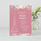 Elegant Pink Eiffel Tower Paris gedag Kaart (Staand voorkant)