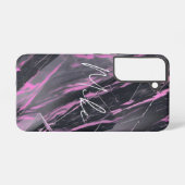 Elegant Pink en Black Marble Samsung Galaxy Hoesje (Achterkant horizontaal)