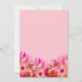 Elegant Pink en Gele Floral Wedding Kaart (Achterkant)