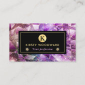 Elegant Pink en Gold Midnight Crystal Galaxy Visitekaartje (Voorkant)