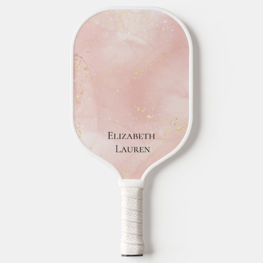 Elegant Pink en Gold Pickleball Paddle (Voorkant)