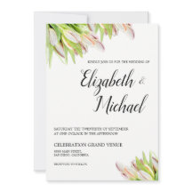 Elegant Pink en Green Tulip Wedding Waterverf