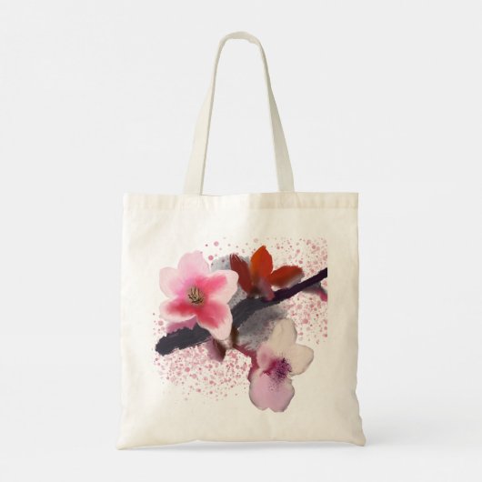 Elegant Pink en Paarse Cherry Blossom Tote Bag (Achterkant)