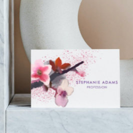 Elegant Pink en Paarse Cherry Blossom Visitekaartje