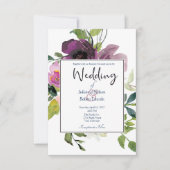 Elegant Pink en paarse uitnodiging tot het indiene (Voorkant)