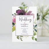 Elegant Pink en paarse uitnodiging tot het indiene (Staand voorkant)