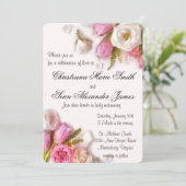Elegant Pink en White Spring Floral Waterverf Kaart (Staand voorkant)