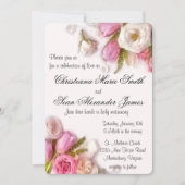Elegant Pink en White Spring Floral Waterverf Kaart (Voorkant)
