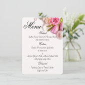 Elegant Pink en White Spring Floral Waterverf Menu (Staand voorkant)