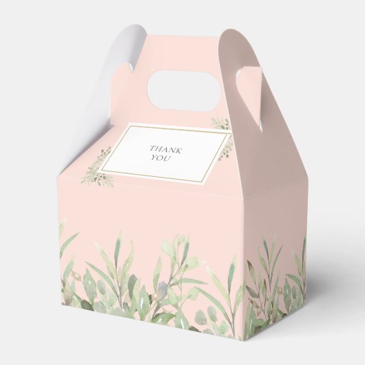 Elegant Pink First Heilige Communauteit Greenery Bedankdoosjes (Achterkant)