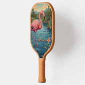 Elegant pink flamingo tropical paradise   pickleball paddle (Links)