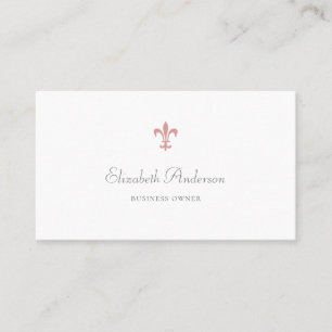 Elegant Pink Fleur de Lis Logo Professional Script Visitekaartje
