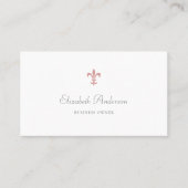 Elegant Pink Fleur de Lis Logo Professional Script Visitekaartje (Voorkant)