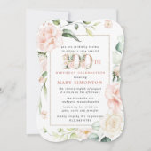 Elegant Pink Floral 100e verjaardag Kaart (Voorkant)