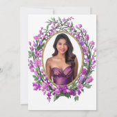 Elegant Pink Floral 18th Birthday Debut Kaart (Achterkant)