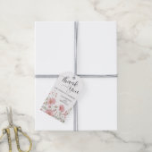 Elegant Pink Floral 40th Birthday Hartelijk dank Cadeaulabel (Met Touw)