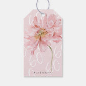 Elegant Pink Floral 60 zestigste verjaardag Dank j Cadeaulabel (Achterkant)