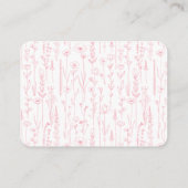 Elegant Pink Floral Baby Shower Diaper Raffle Informatiekaartje (Achterkant)