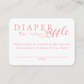 Elegant Pink Floral Baby Shower Diaper Raffle Informatiekaartje (Voorkant)