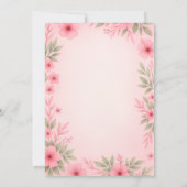 Elegant Pink Floral Baby Shower Invitation Save The Date (Achterkant)