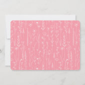 Elegant Pink Floral Baby Shower Typography Kaart (Achterkant)