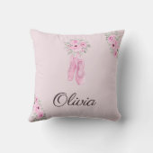 Elegant Pink Floral Ballerina Persoonlijke benamin Kussen (Achterkant)
